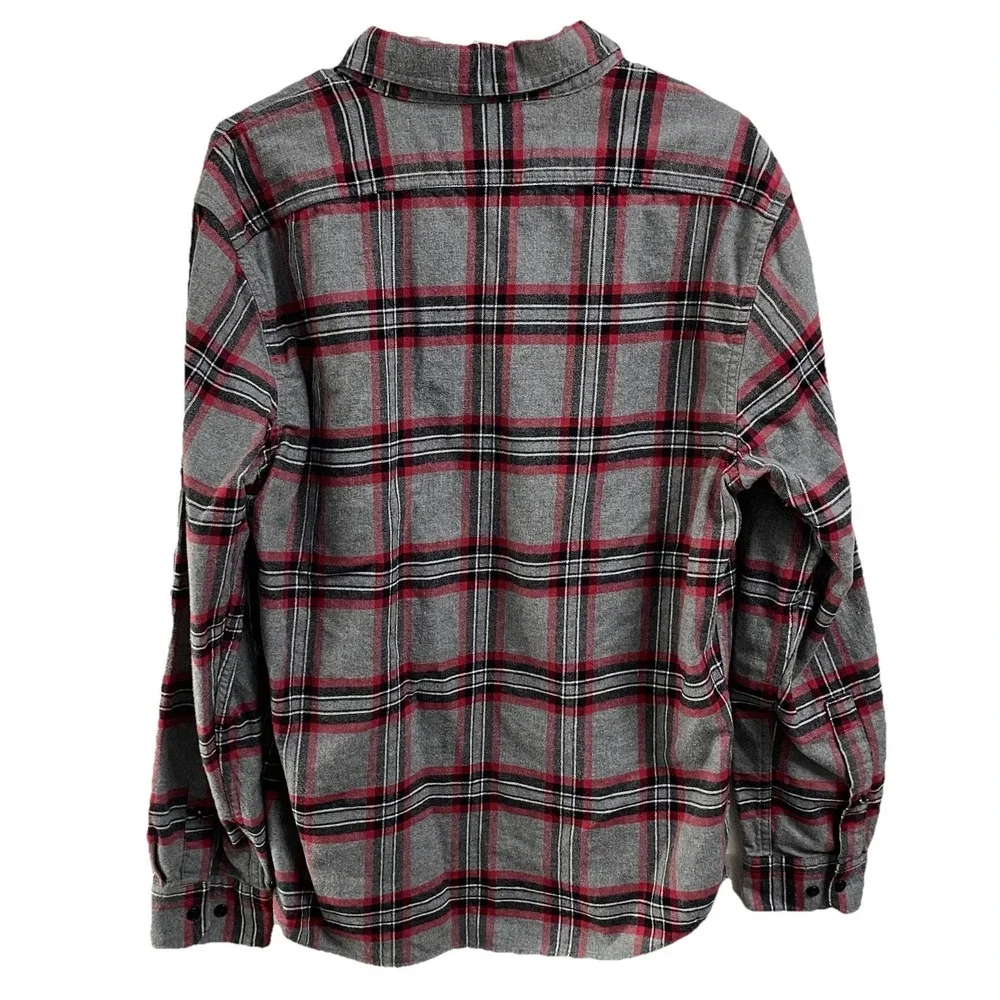 Banana Republic‎ Men Organic Plaid Long Sleeve Untucked Standard Flannel Shirt M
